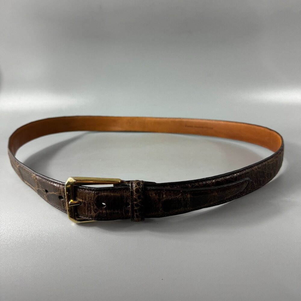 Authentic Paul Stuart Genuine American Alligator Leather Belt, Size 40/100